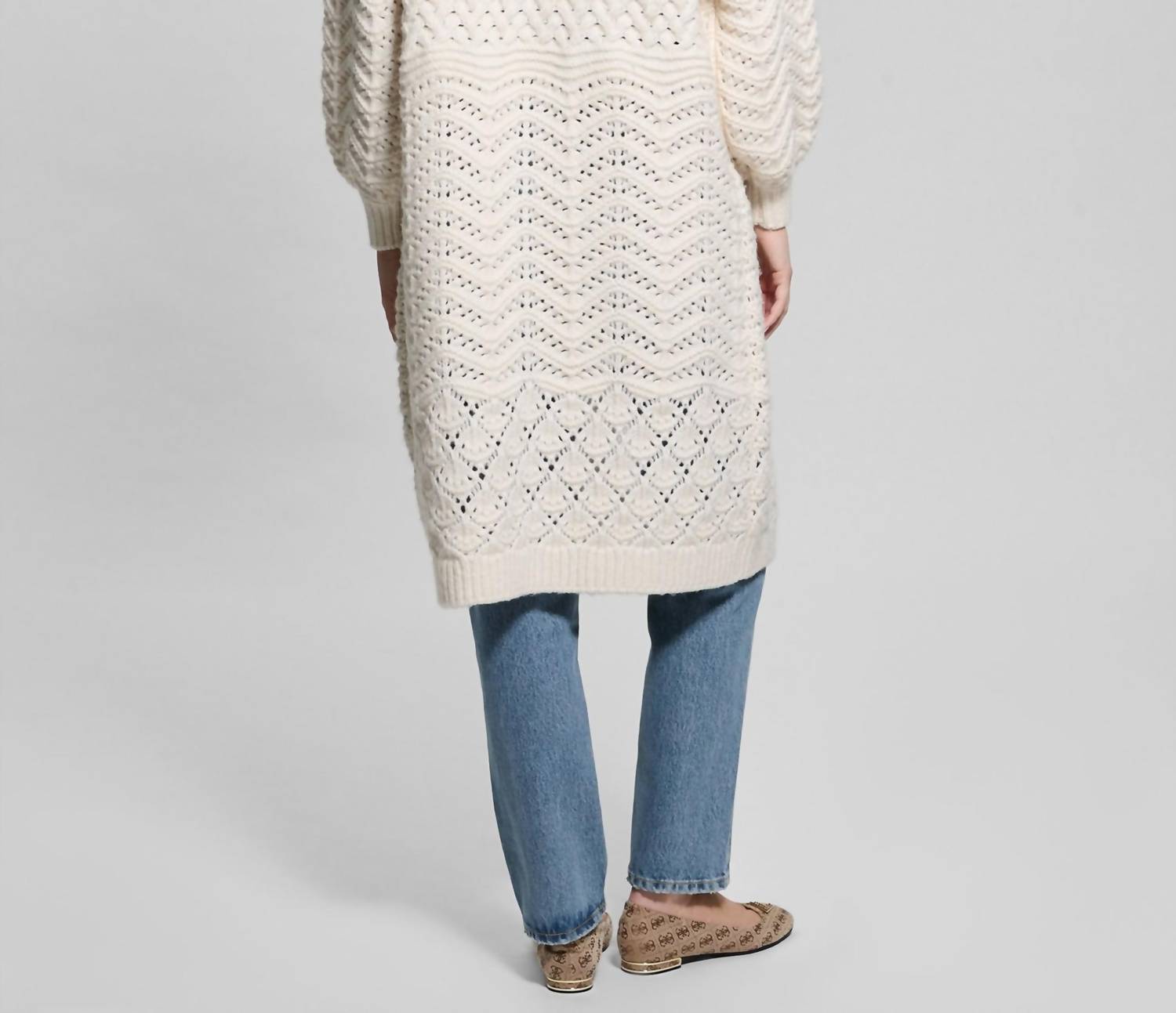 Guess - Valeria Mixed-stitch Long Cardigan