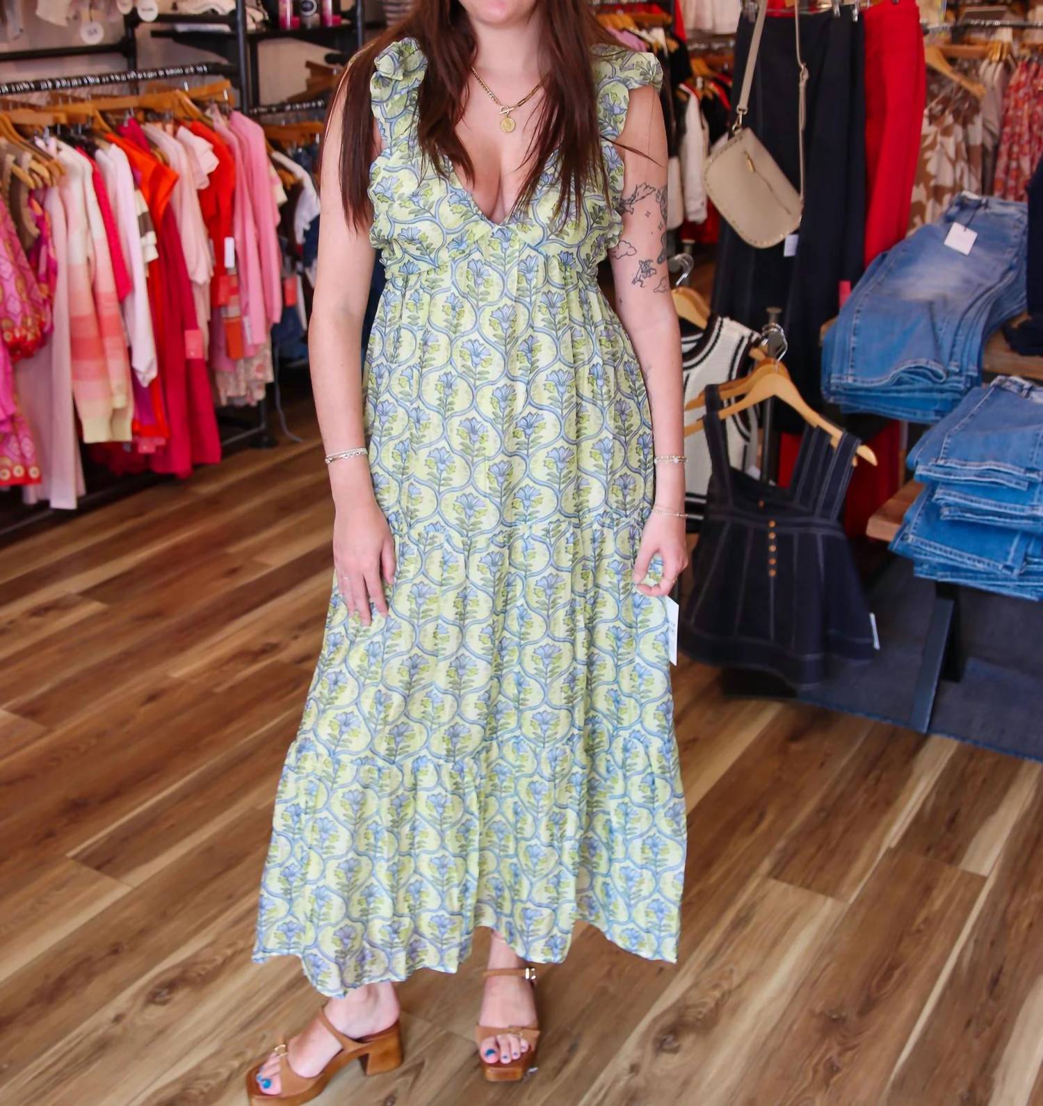 Meet Me In Santorini - Helios Harvest Maxi Dress