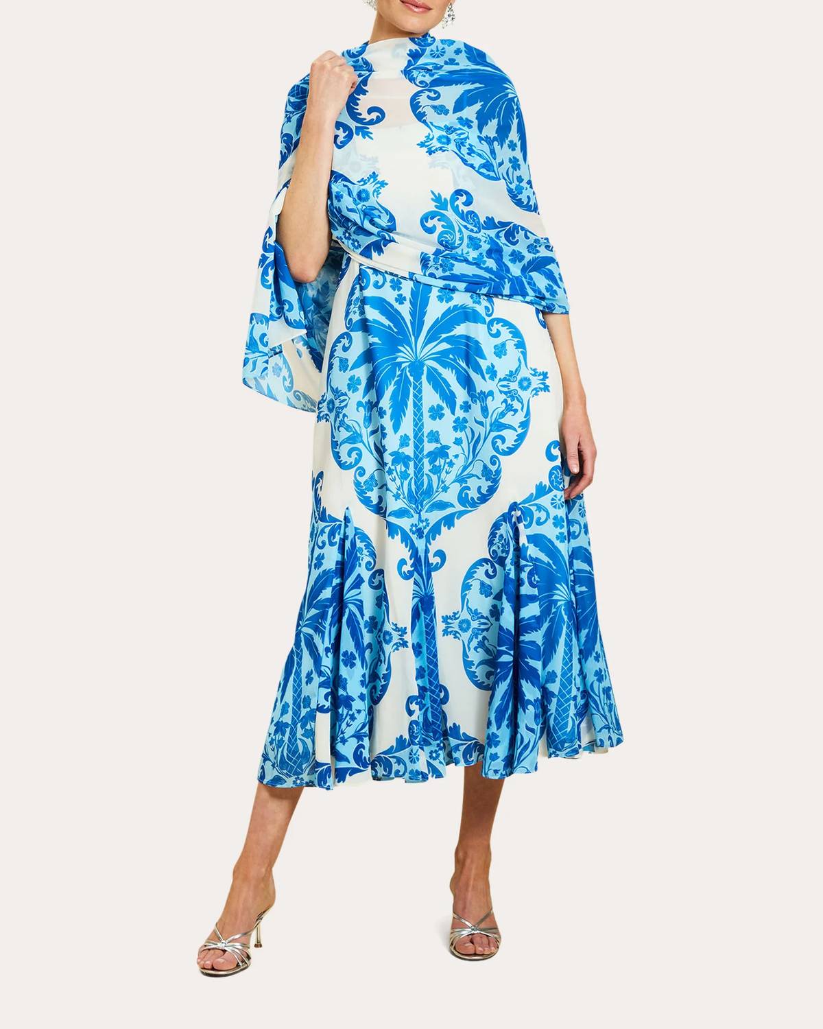 Mestiza New York - Reverie Printed Chiffon Godet Scarf Maxi Dress