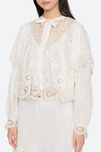 Sea - Sofia Embroidery Long-sleeve Top