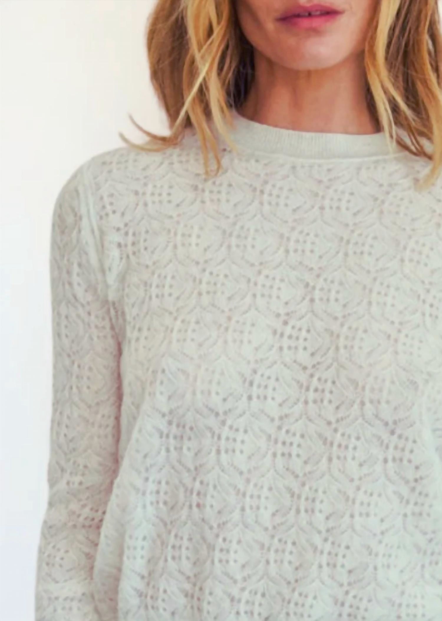 Brazeau Tricot Lace All Thumbs Sweater in chiffon - women's sweater - alternate view