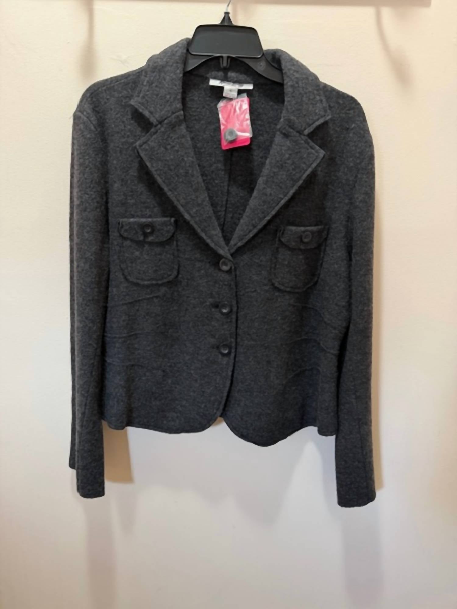 Katherine Barclay Women's Boiled Wool Jacket in charcoal - women's jacket