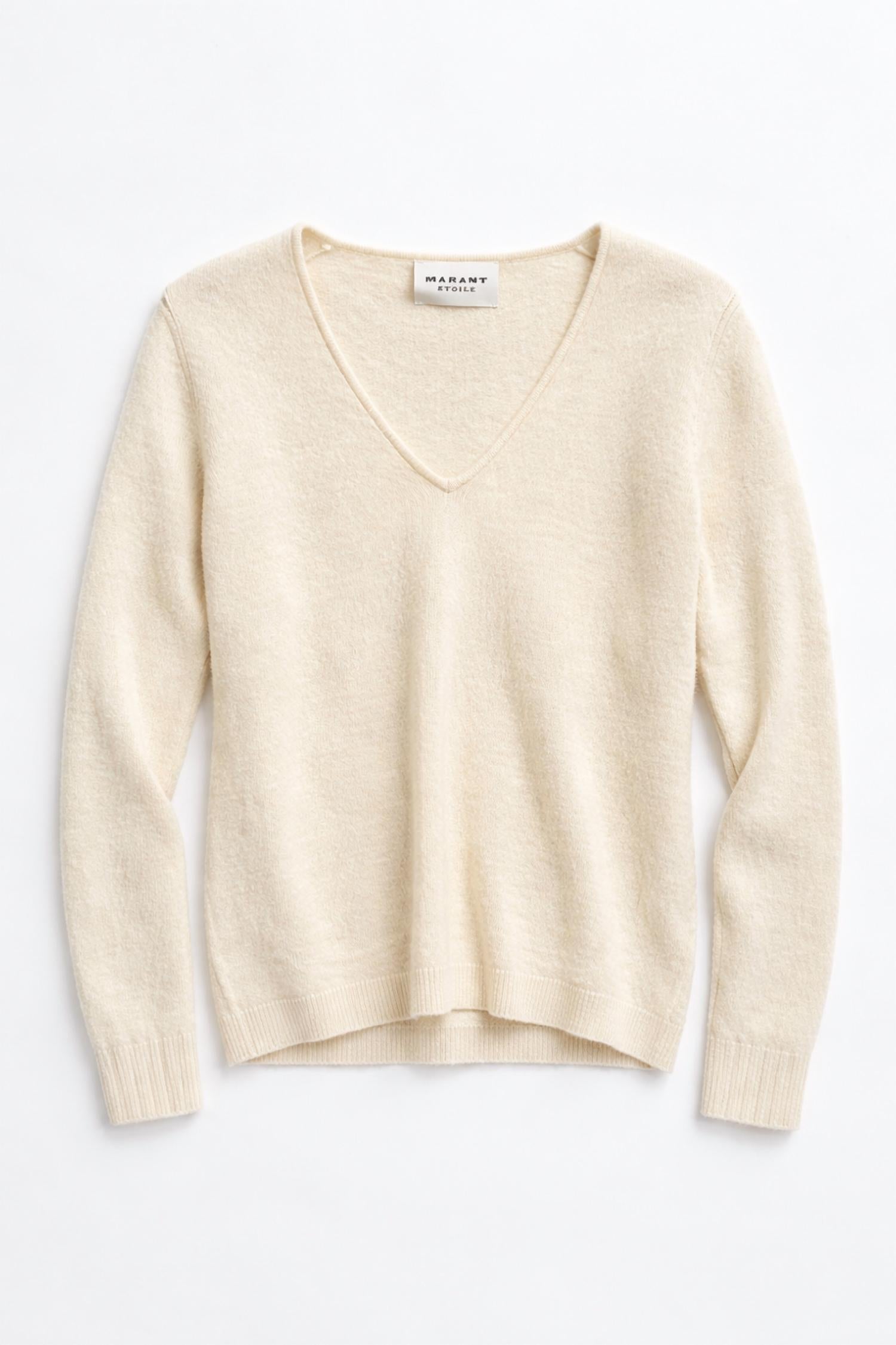 ISABEL MARANT Obitina Top in ecru - women's long sleeve top - alternate view
