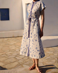 Oliphant - Cap Sleeve Shirt Midi Dress