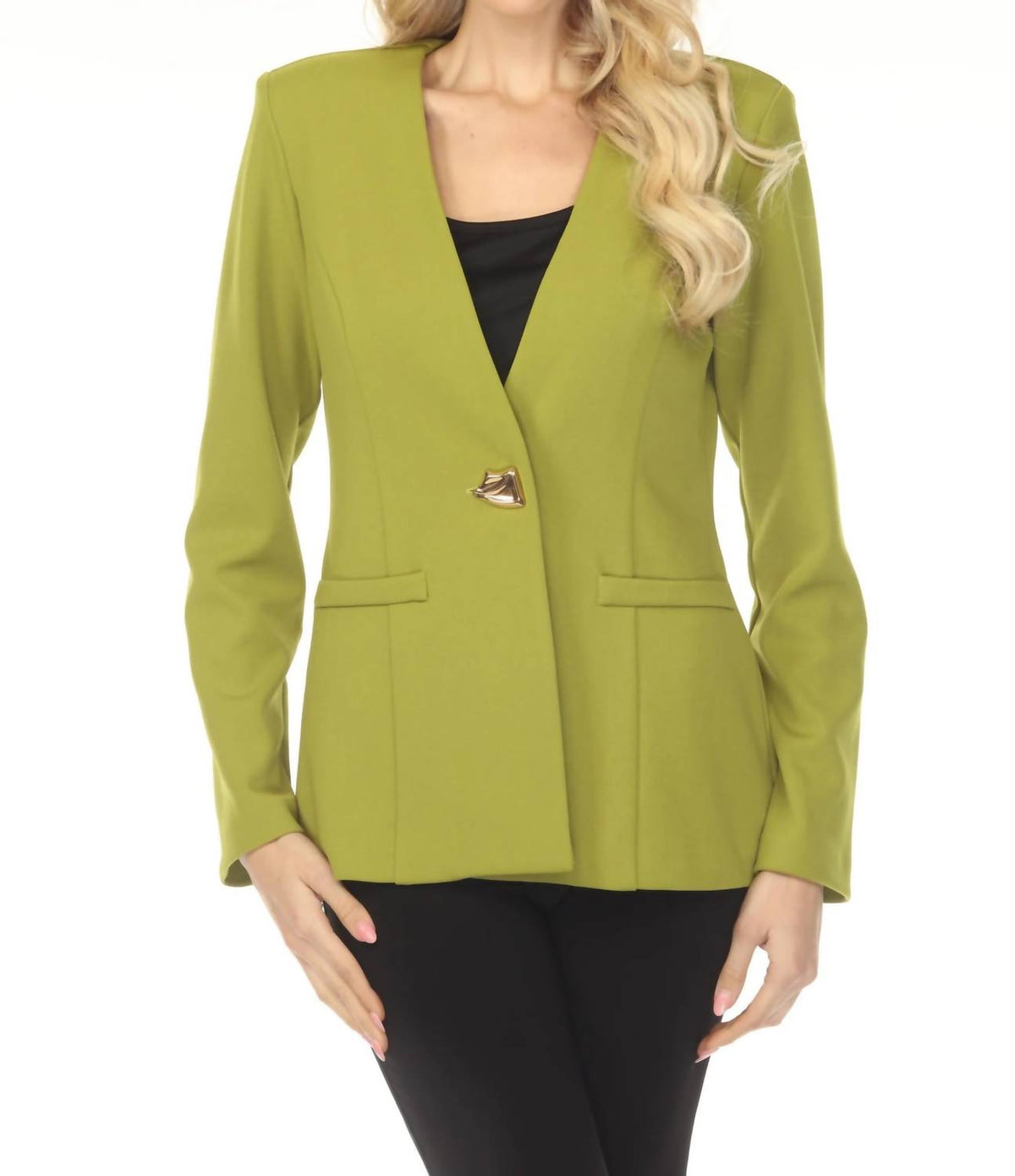 Joseph Ribkoff - Collarless Long Sleeve Blazer
