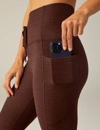 BEYOND YOGA Spacedye Go Pocket Midi Legging in chocolate heather - women's pants - view 4