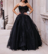 AMARRA Sleek Timeless Prom Dress in black - women's dress - detail view