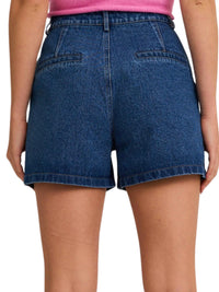 LE LIS Mom's Fav Denim Short in blue - women's shorts - alternate view