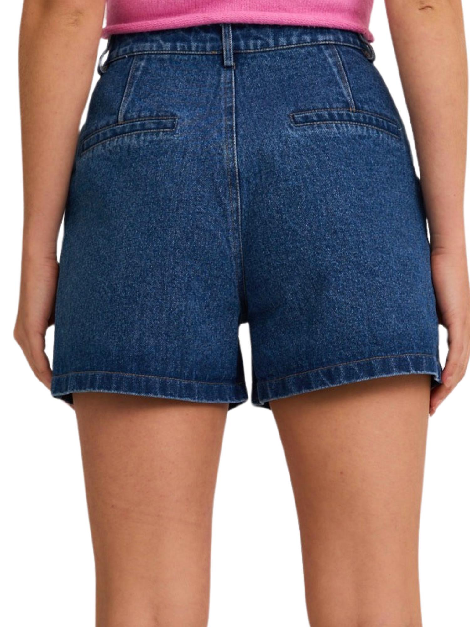 LE LIS Mom's Fav Denim Short in blue - women's shorts - alternate view