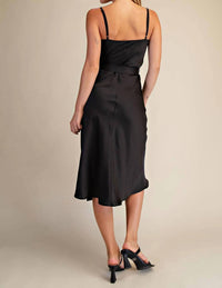 Glam - Lucille Draped Neck Midi Dress