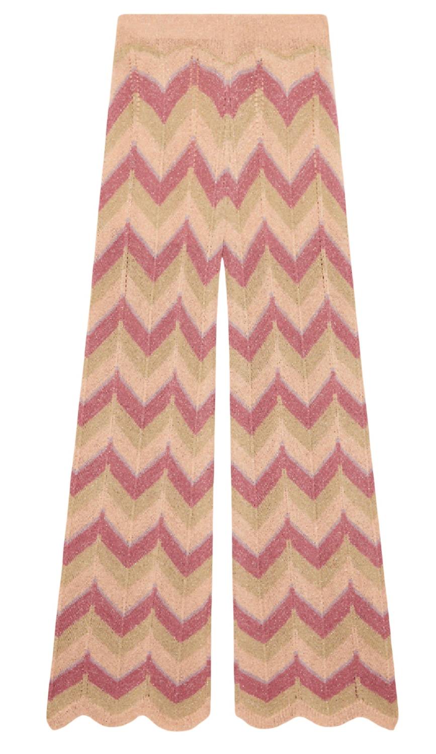 Nekane - Jacquard Zigzag Knitted Pants