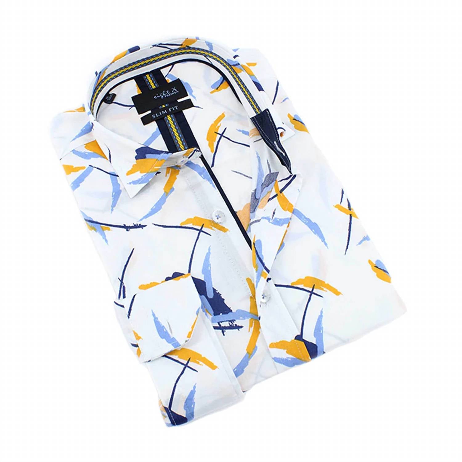 Eight X - Retro Button Down Shirt With Colorful Design