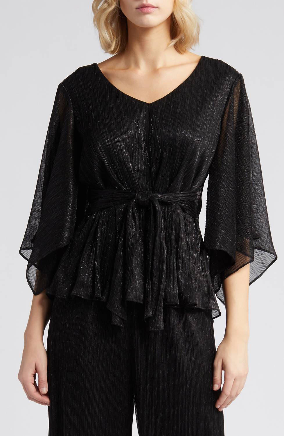 Alex Evenings - Peyton Metallic Knot Blouse