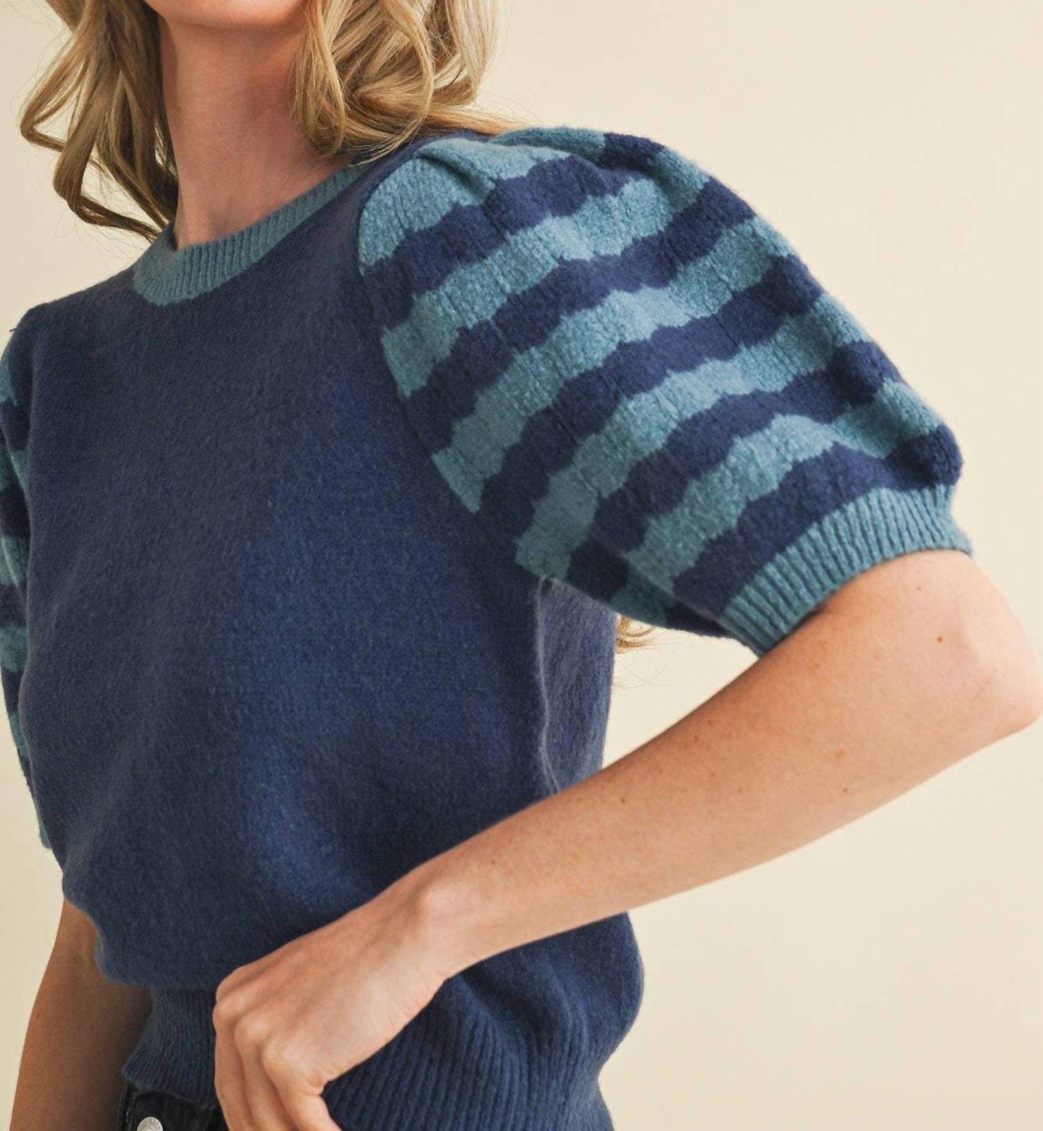 &Merci - Indy Striped Sweater Top