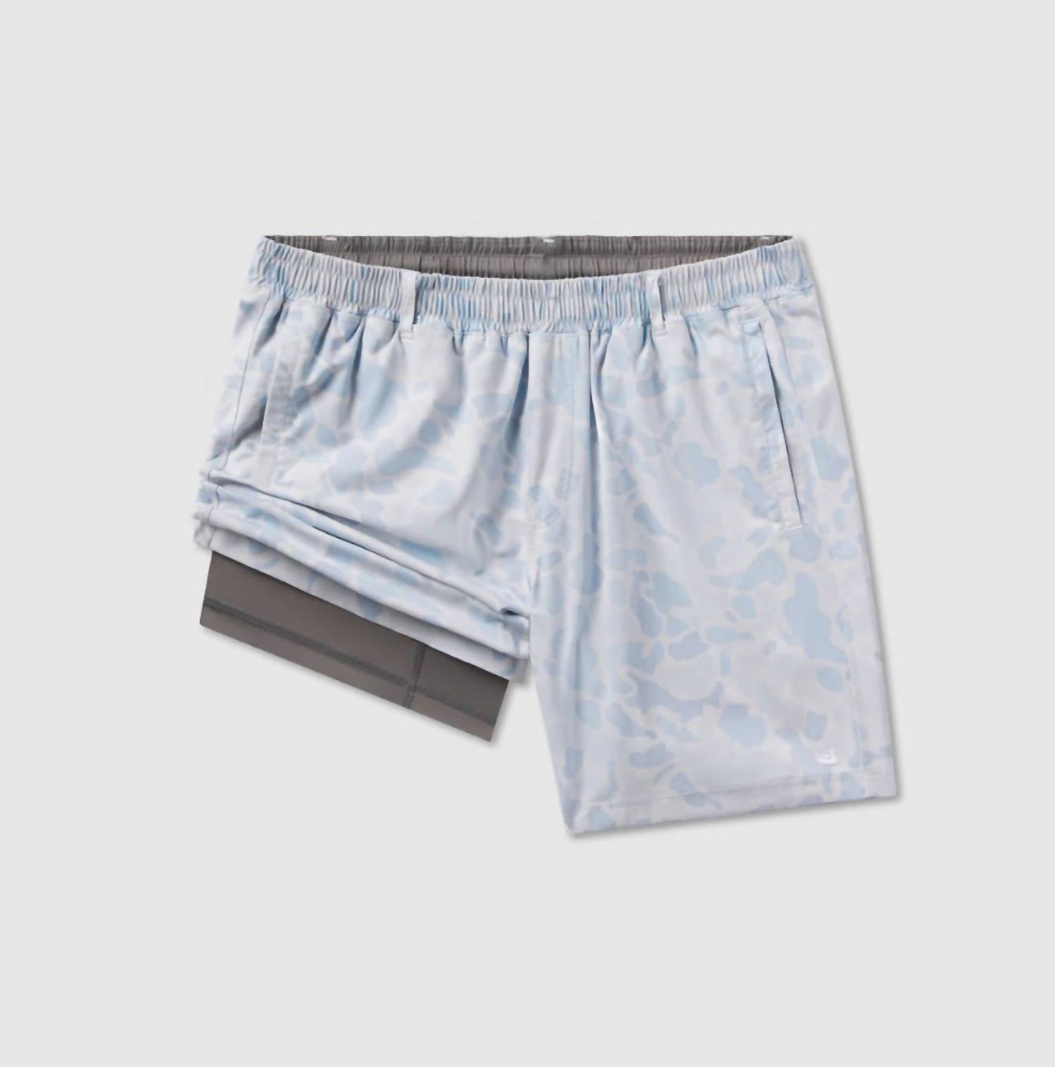 Southern Marsh Men's Billfish Lined Performance Shorts in mist blue - men's shorts - detail view