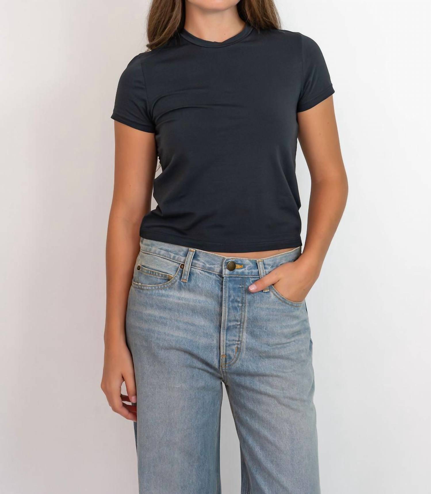 THE GREAT. Slouch Wide Leg Jean in tidal wash - women's jeans - view 4