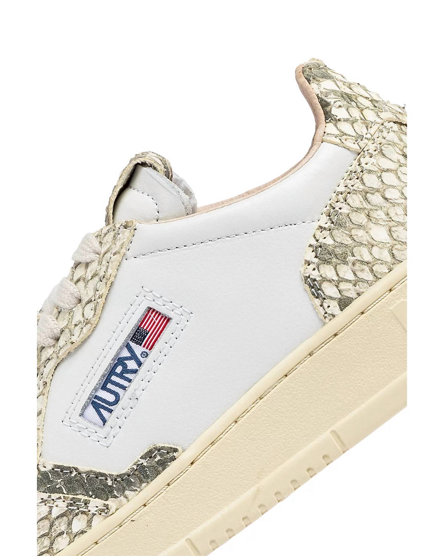 AUTRY Women's Medalist Low Sneaker in white diamond - women's sneaker - alternate view