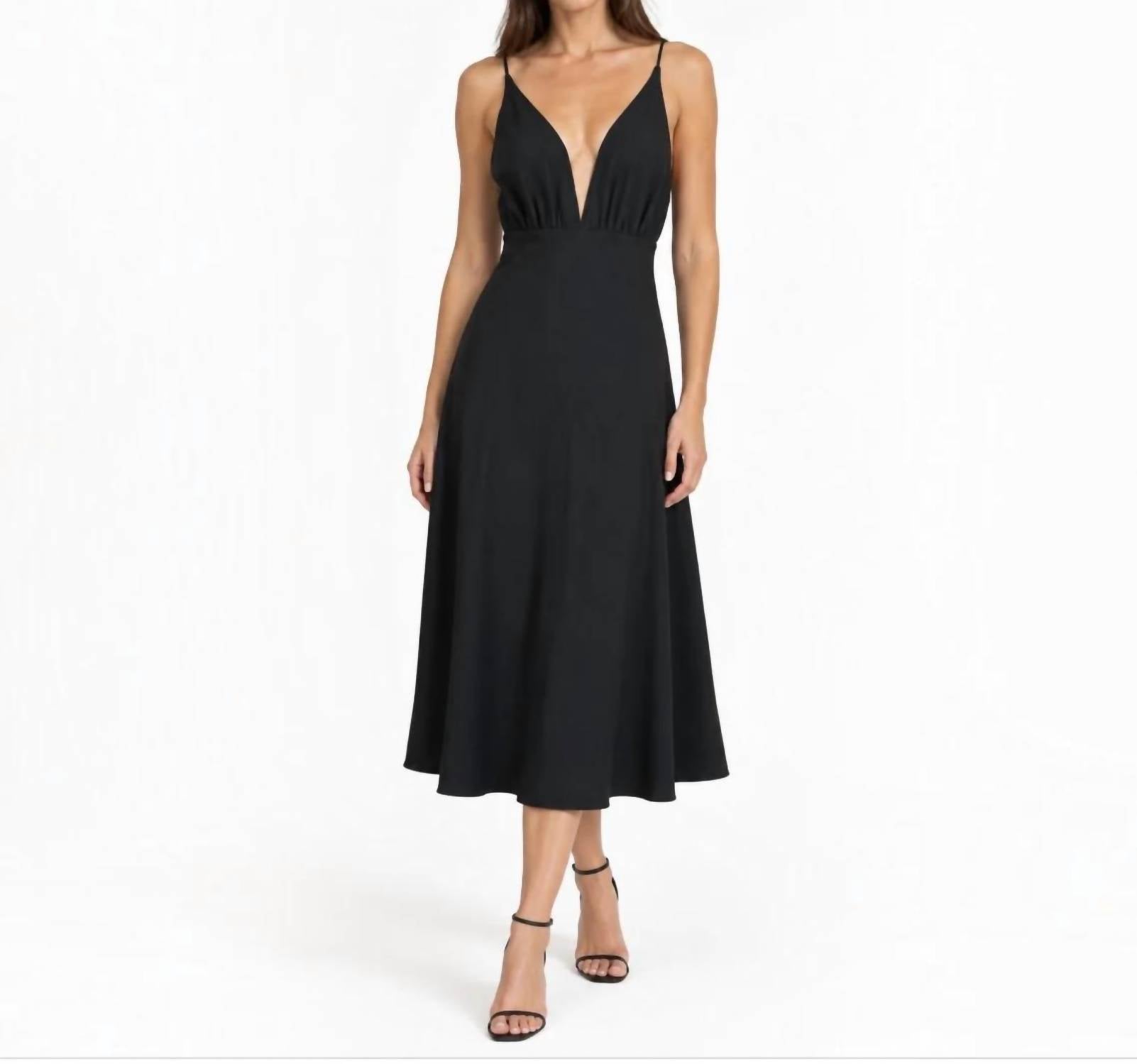 Rue Sophie - Liana Plunging Tea Length Dress