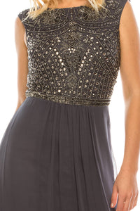 Aidan Mattox - Beaded Long A-line Evening Dress