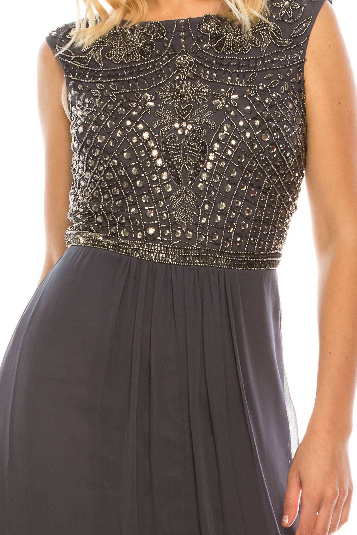 Aidan Mattox - Beaded Long A-line Evening Dress