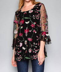 See And Be Seen - Snapdragon Floral Embroidered Top
