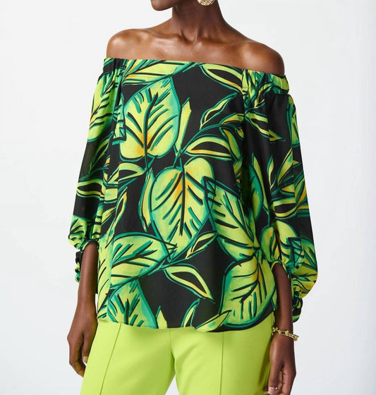 Joseph Ribkoff - Off-the-shoulder Puff Sleeves Top