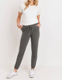 Two-Tone Brushed Terry Maternity Sweatpants