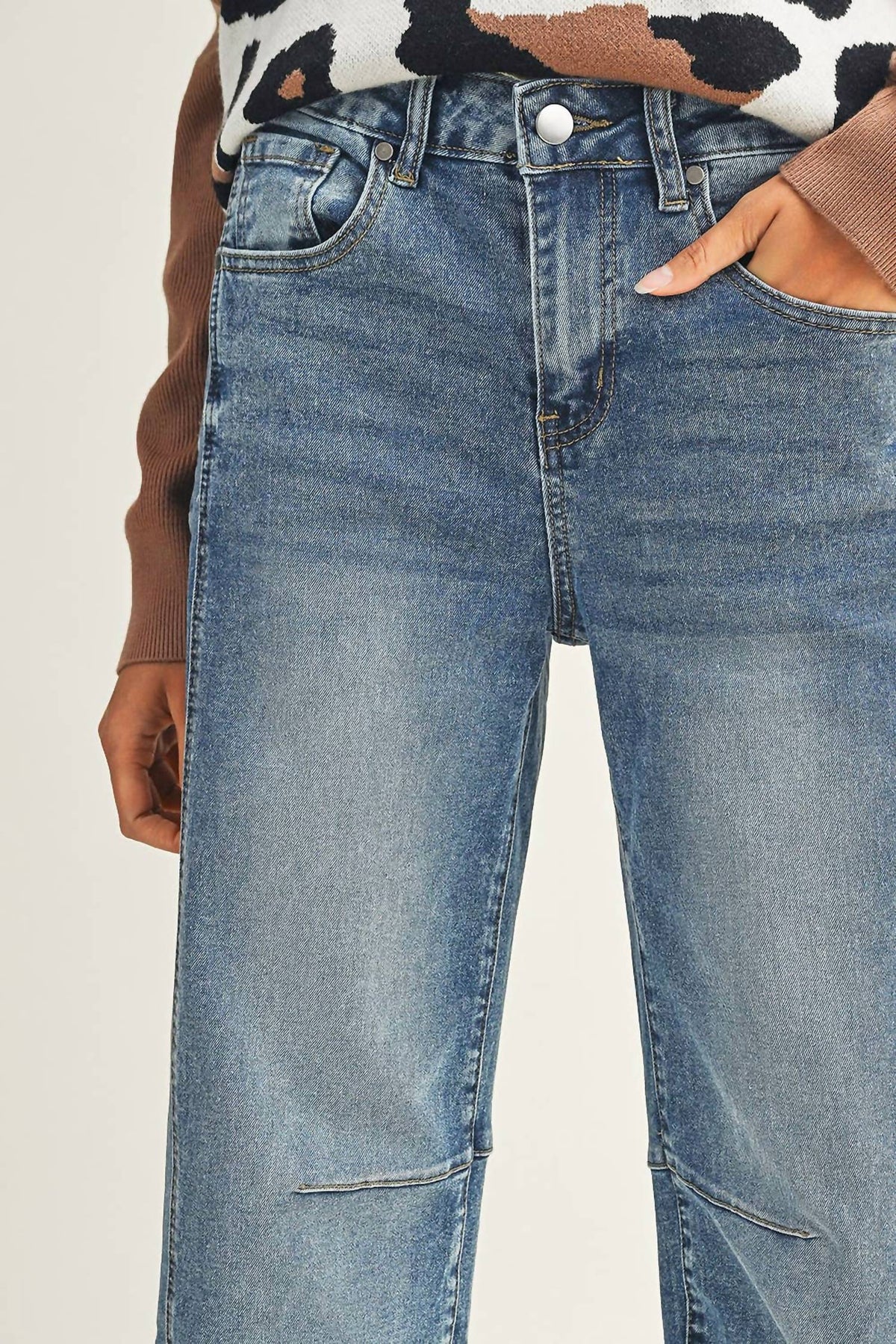Little Daisy Closet - Vintage-washed Barrel Jeans