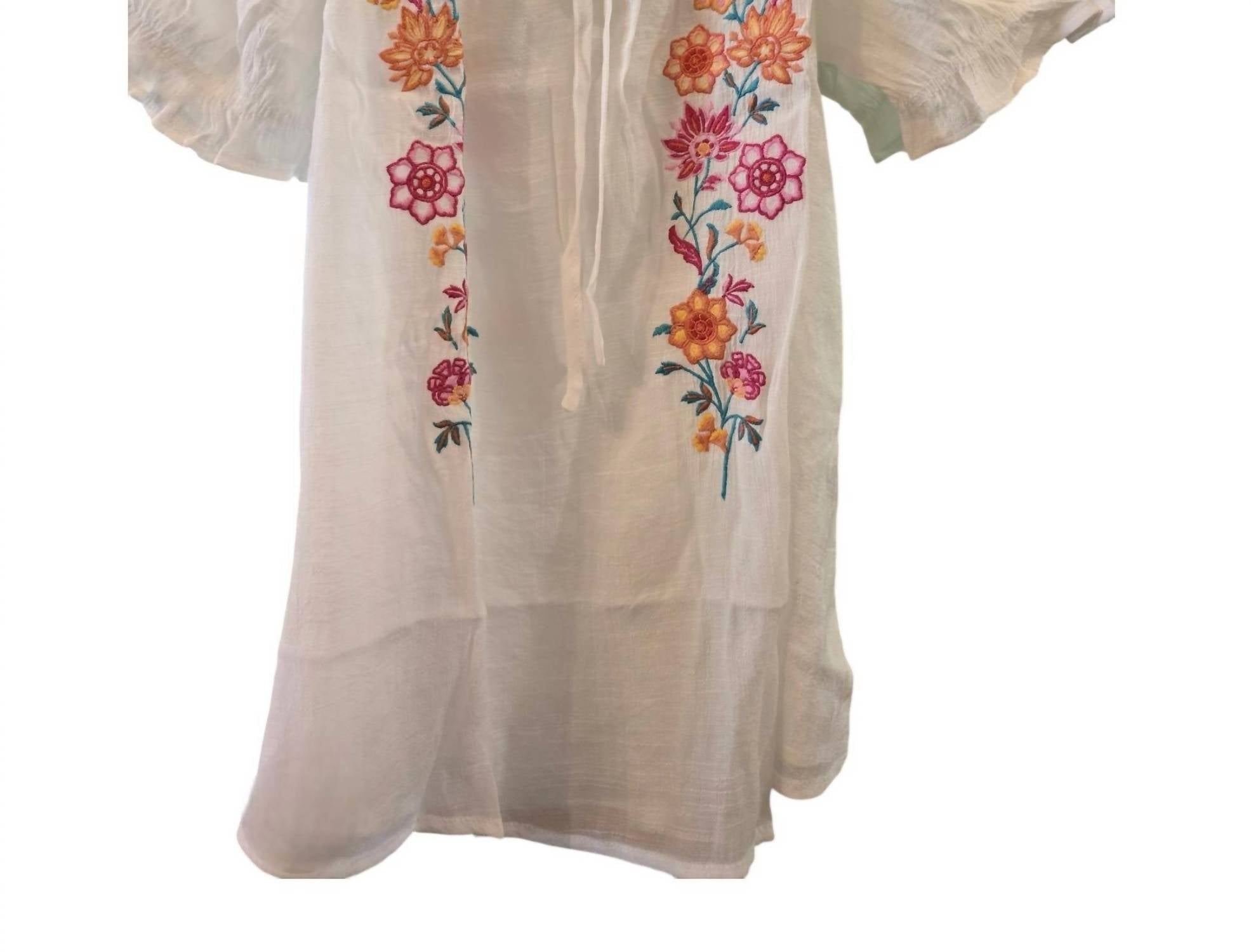 Blu Pepper - Women's Embroidered Peasant Top