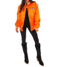 LivyLu Vols Embroidered Satin Jacket in orange - women's jacket - view 5