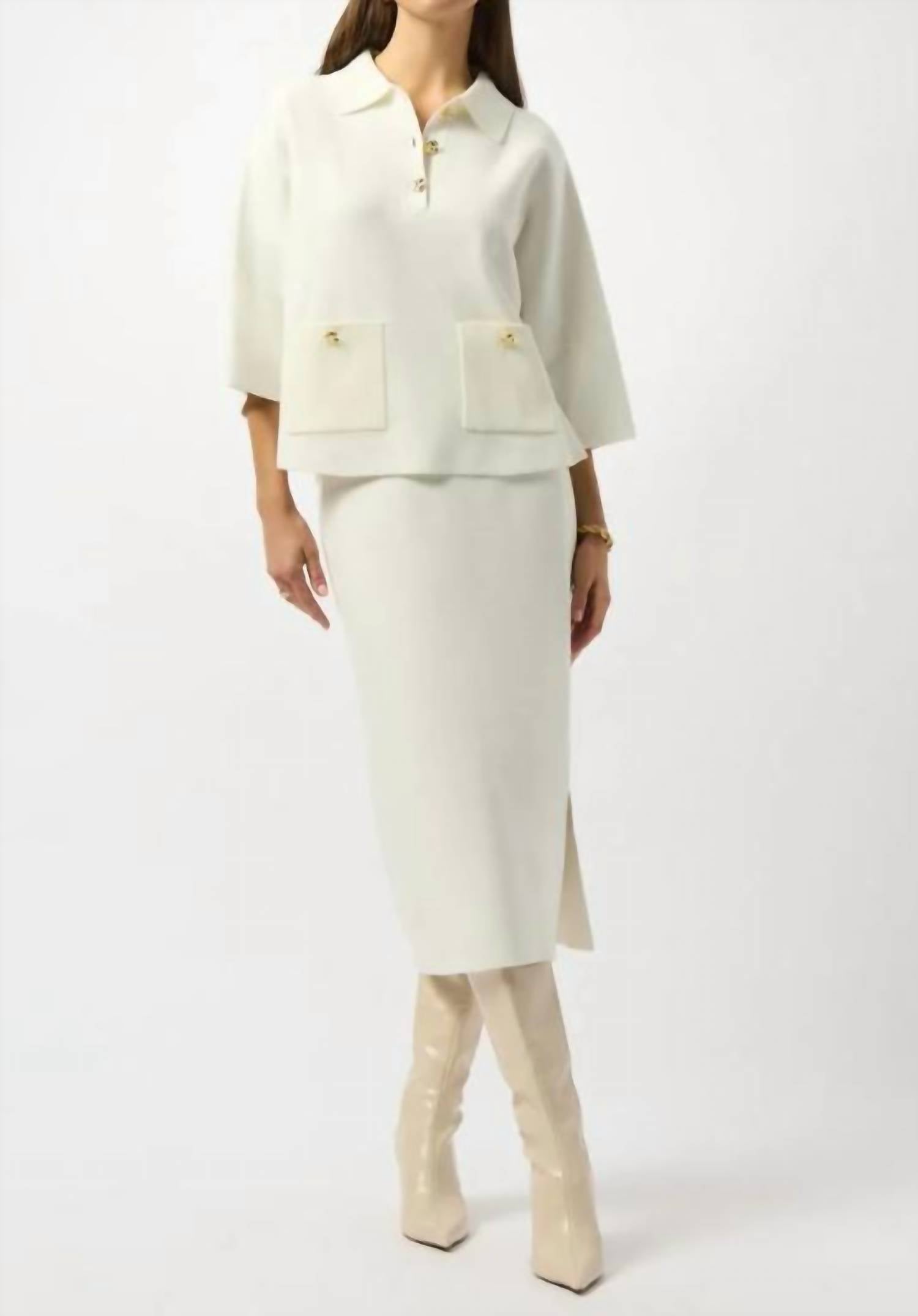 Joseph Ribkoff - Button Closure Relaxed Fit Top