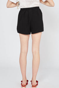 entro Floral Embroidered Shorts in black - women's shorts - view 4