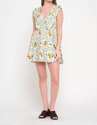 Meet Me In Santorini - Lemon Grove Delight Bow Dress