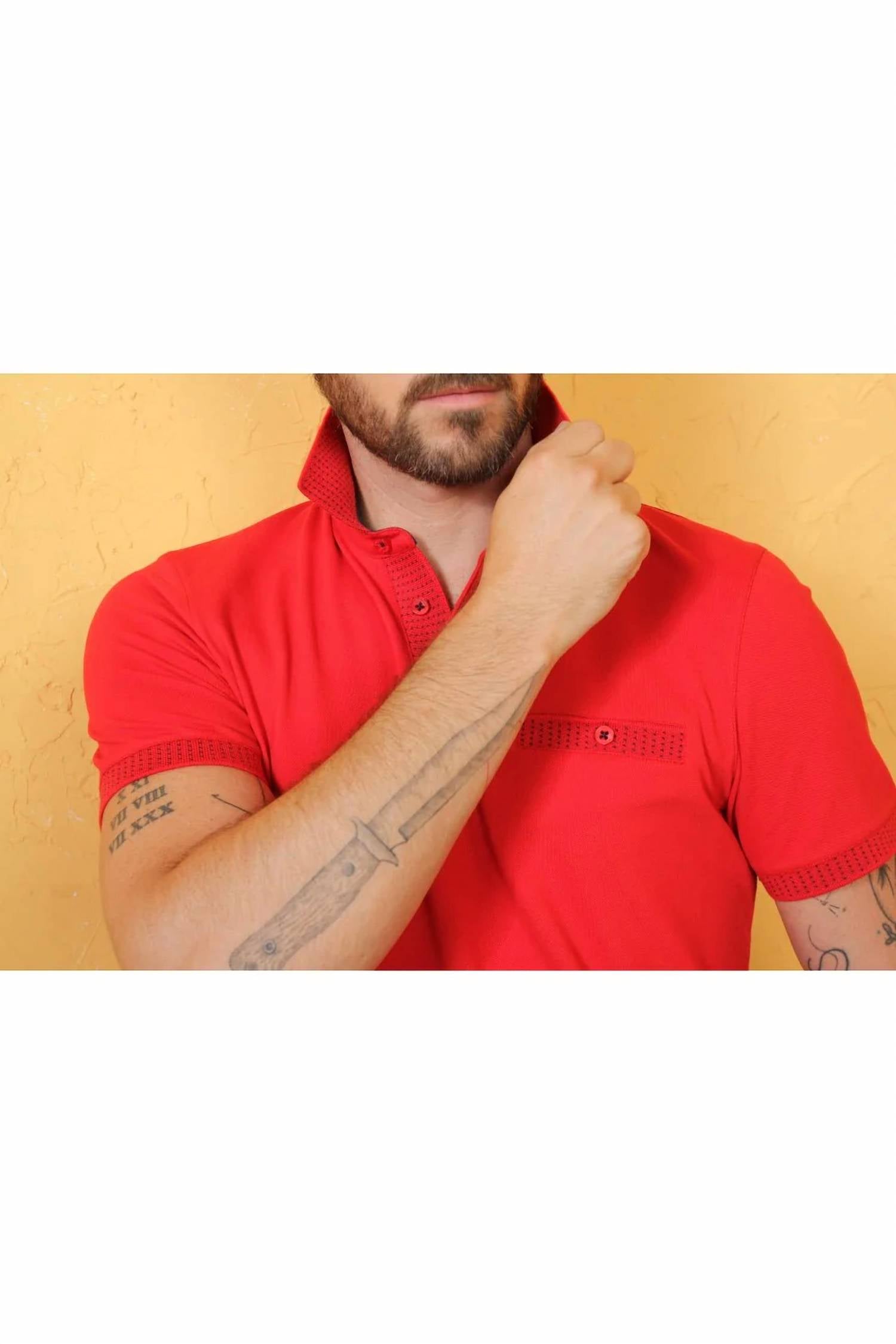 Eight X - Pocket Polo With Dot Trim
