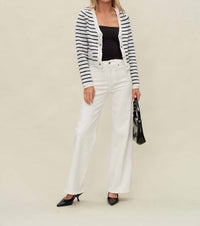 SIX/FIFTY Blaire Striped Cardigan in white navy - women's cardigan - view 5