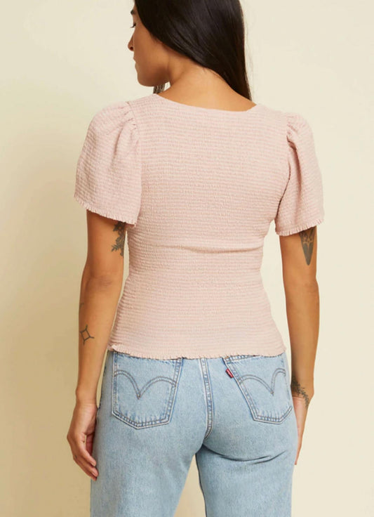 Nation Ltd - Scarlett Smocked Flutter Sleeve Top