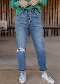 Kancan - Tera High Rise Cuffed Mom Jeans