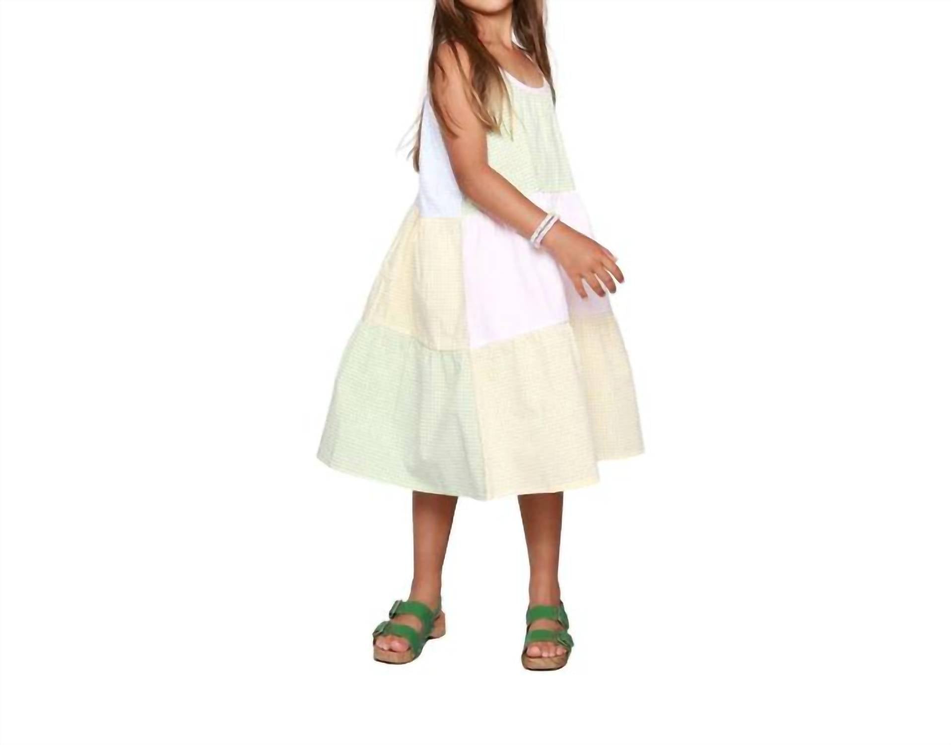 Cos I Said So - Girl's Patchwork Vichy Paneled Dress