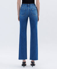 Flying Monkey - High Rise Straight Raw Hem Jeans