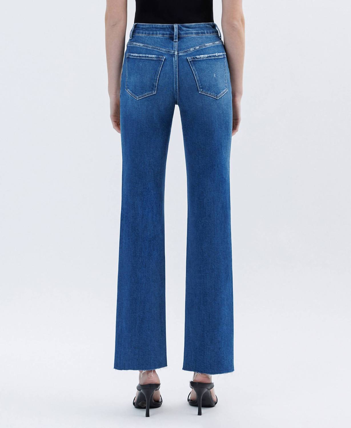 Flying Monkey - High Rise Straight Raw Hem Jeans