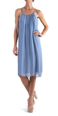 GIGI MODA Jappy Silk Dress in blue - women's dress