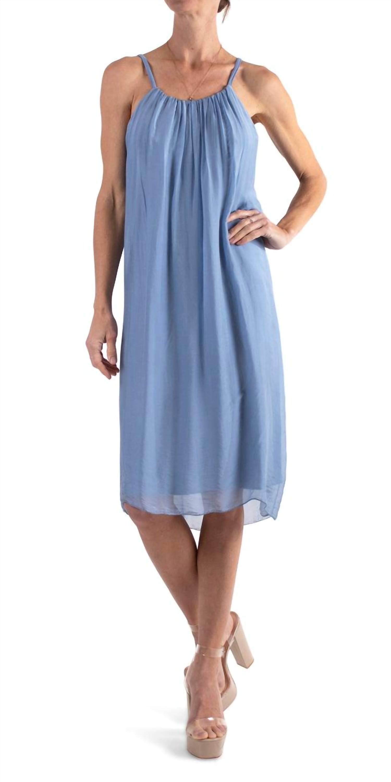 GIGI MODA Jappy Silk Dress in blue - women's dress