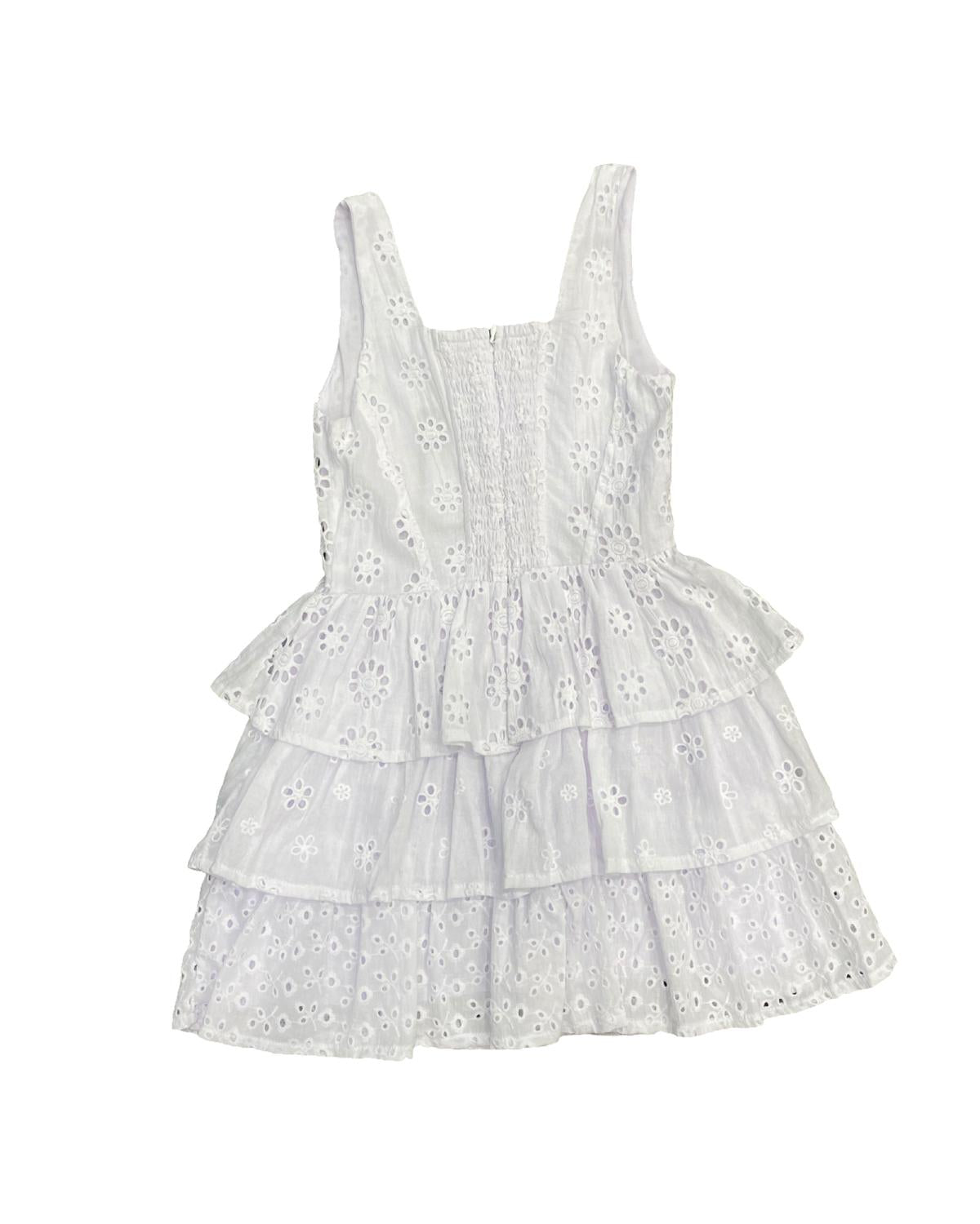 Flowers By Zoe - Girls Eyelet Tank Tiered Dress