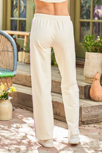 PAPARAZZI Embroidered French Terry Pant in cream - women's pants - view 7