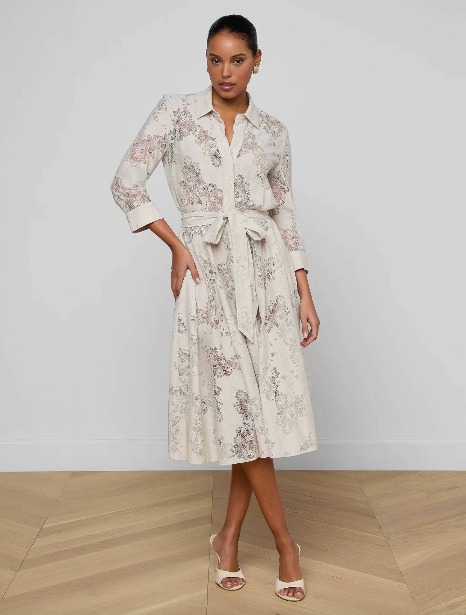 L'Agence - Ralphie Lace Midi Dress