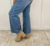 Risen - Caitlyn Tummy Control High-rise Cropped Wide Leg Jeans