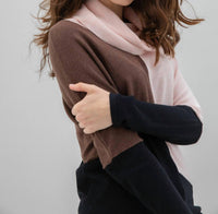 Marble - Cowl Neck Color Block Sweater