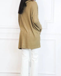 Zenana - Oversized Long Sleeves Thermal Sweater