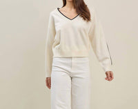 Able - V-neck Side Striped Sweater