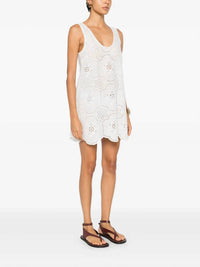 Matteau Broderie Tank Dress in white - women's dress - alternate view